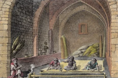 Teppichweben, aus Band II Künste und Handwerke von 